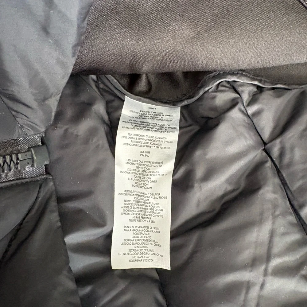 NEW! Women's DKNY Hooded Zipped Puffer Jacket Side Panels - Black Size Medium - Picture 5 of 6